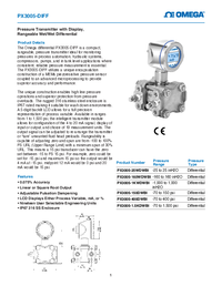 Thumbnail of document Data Sheet - PX3005-160WDWBI Rangeable, Differential Press. Transmitters w/Display